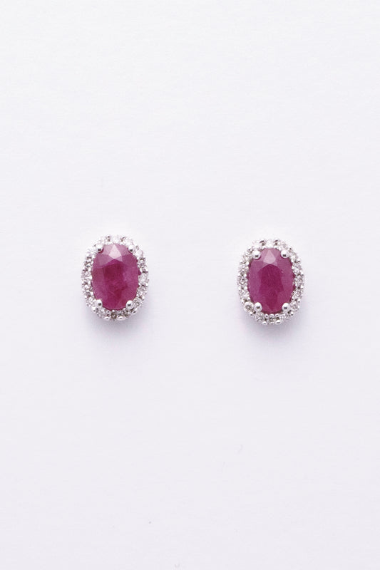 Oval Ruby Earrings