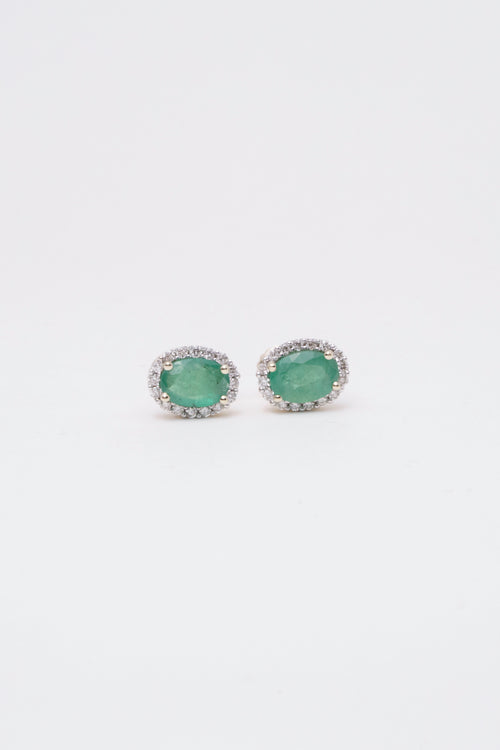 Oval Emerald Earrings