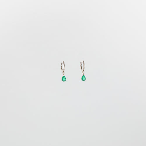 Emerald Pendant Huggies
